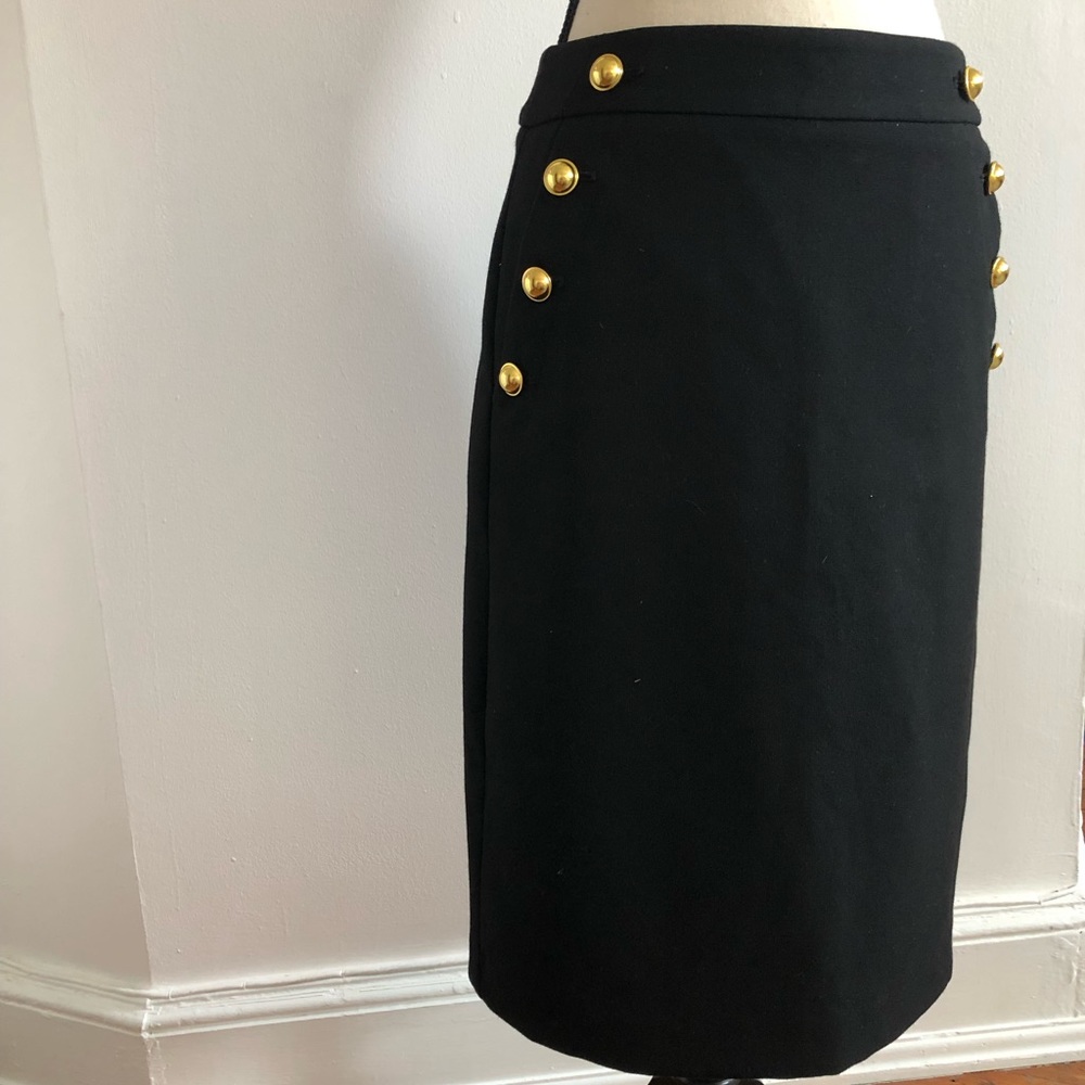 LOFT black skirt, size 4, detailed external buttons on side